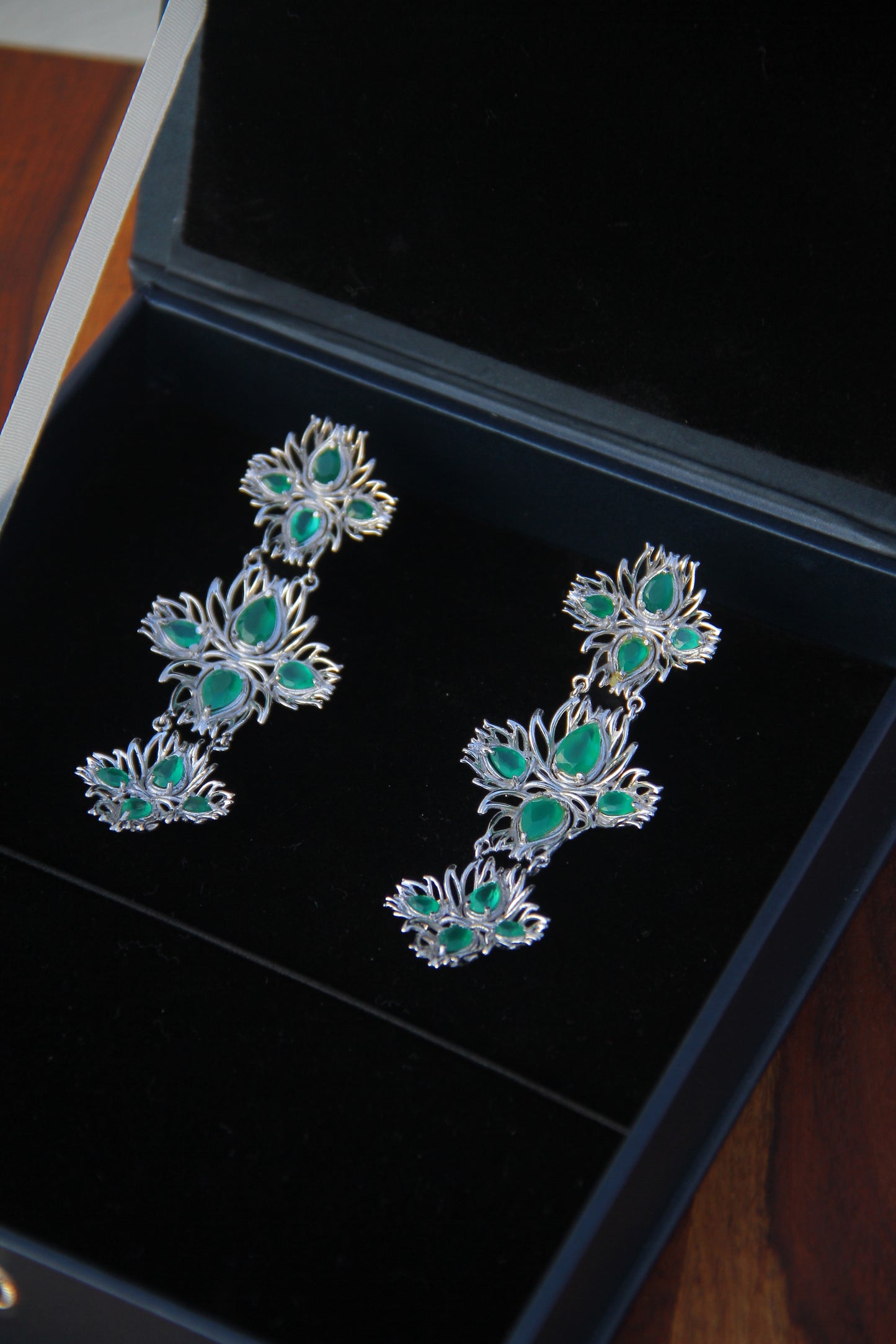 ONYX BLOSSOM EARRINGS