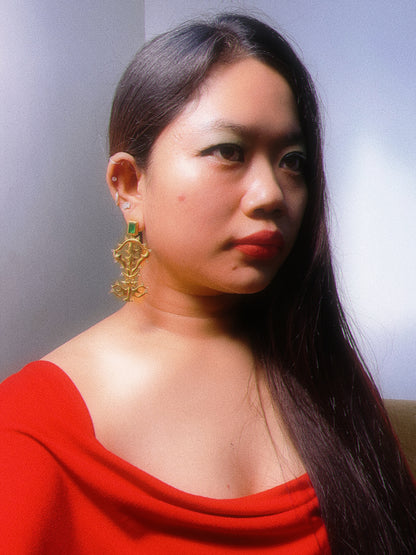 THE SHAMBHALA EARRINGS ( Sterling silver base and Rhodium plated)