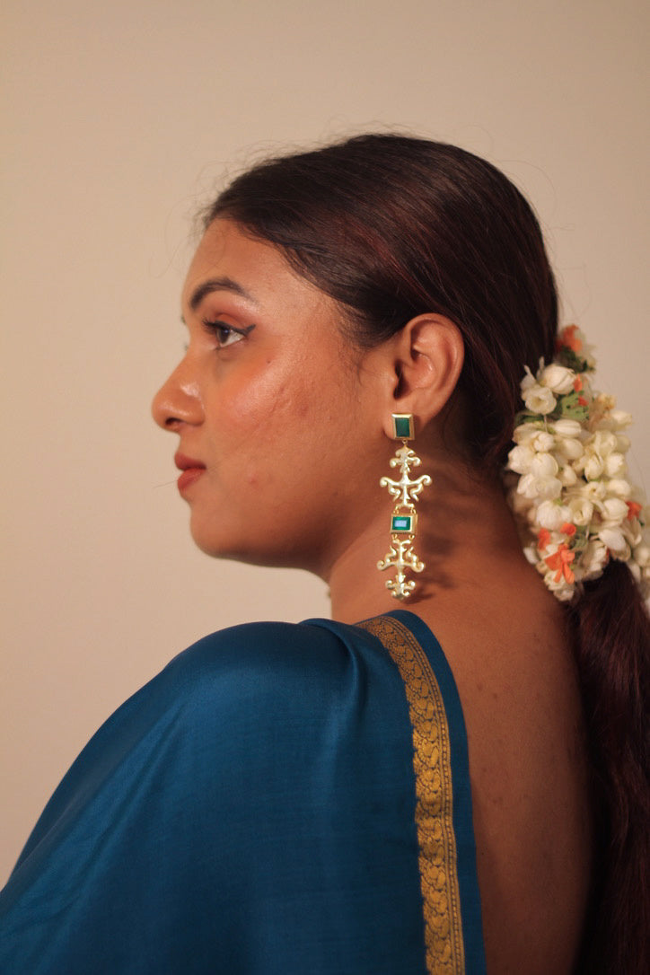 ART NOUVEAU DORJE EARRINGS IN STERLING SILVER