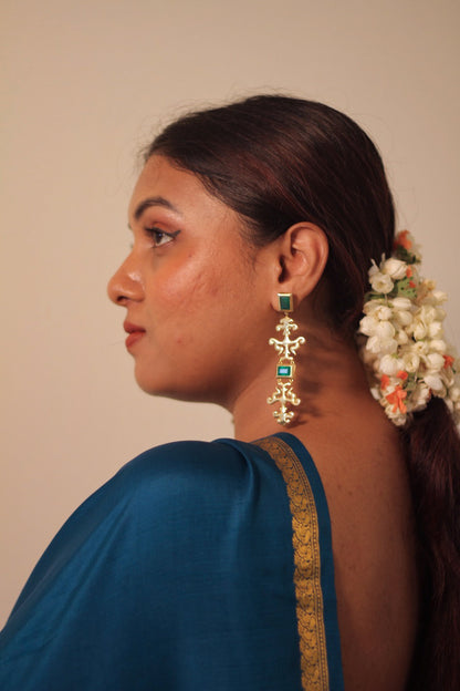 ART NOUVEAU DORJE EARRINGS IN STERLING SILVER