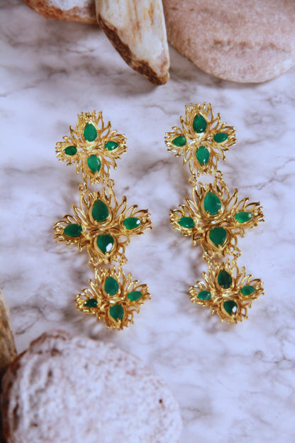 FLOWER EARRINGS IN 925 STERLING SILVER